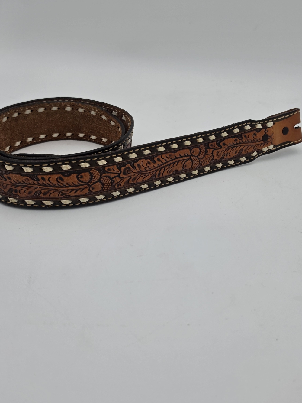 Tooled Leather Belt – 45" Long